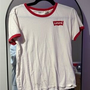Levi's Classic White Tee with Red Accents